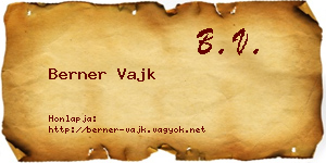 Berner Vajk névjegykártya